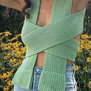 Green tie top- Simonett